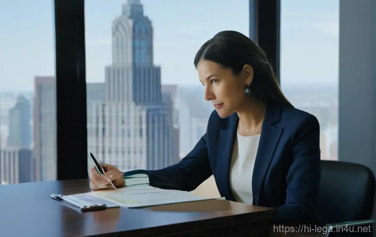 법무사로서 실무 능력 향상법 - **Prompt:** "A focused male legal professional, in his late 20s, with a modern haircut and dressed i...