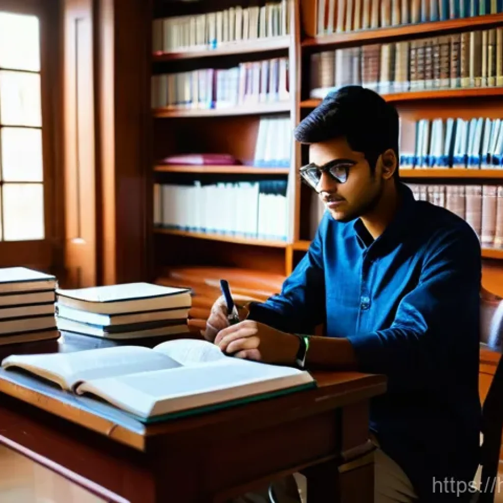 법무사 시험 중 민법 공부법 - A determined young Indian legal student, dressed in smart, contemporary casual wear, is immersed in ...