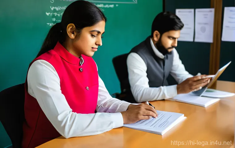 법무사 시험 중 민법 공부법 - A diligent Indian legal student, wearing a modest, neatly pressed kurti and comfortable leggings, is...