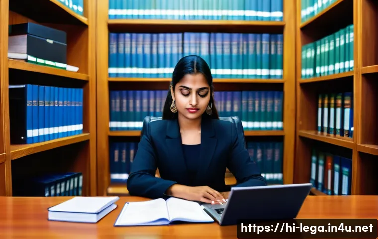 법무사 자격증의 장점과 단점 - A professional Indian legal assistant in a modern law office setting, wearing formal business attire...