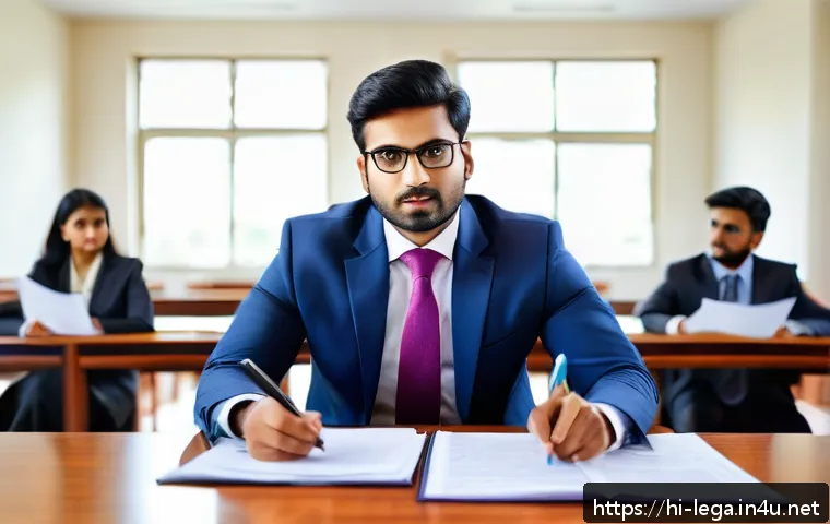 법무사 경력 개발 방법 - A professional Indian lawyer in a modern courtroom setting, dressed in formal business attire with a...