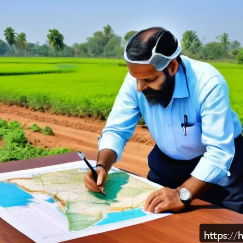 법무사로서 부동산 등기 실무 사례 - A professional Indian land surveyor using modern GPS and drone technology to accurately demarcate a ...